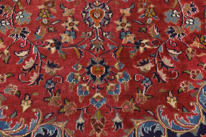 9' 6 x 12' 4 Hand Knotted Mashad Persian Wool Rug