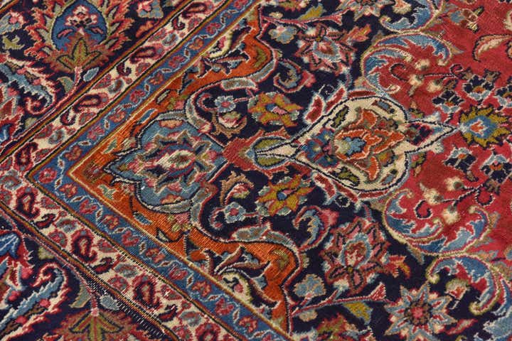9' 6 x 12' 4 Hand Knotted Mashad Persian Wool Rug