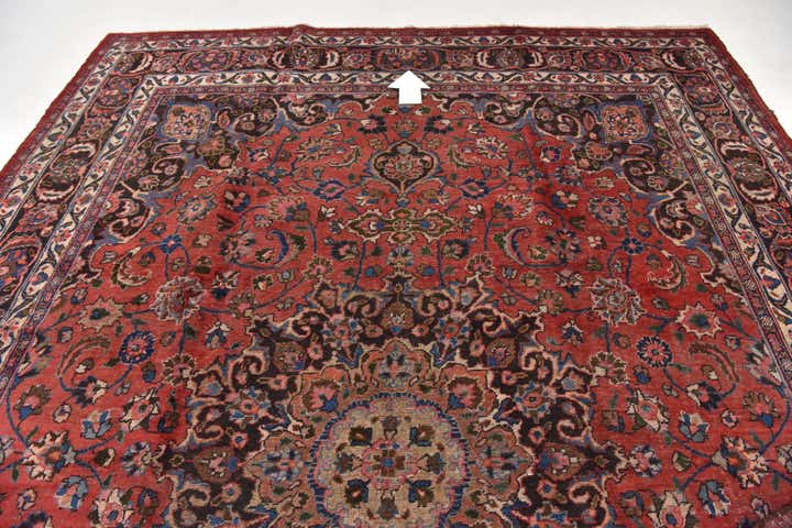 9' 10 x 13' Hand Knotted Mashad Persian Wool Rug