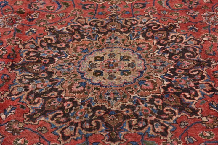 Detail image of 9' 10 x 13' Hand Knotted Mashad Persian Wool Rug