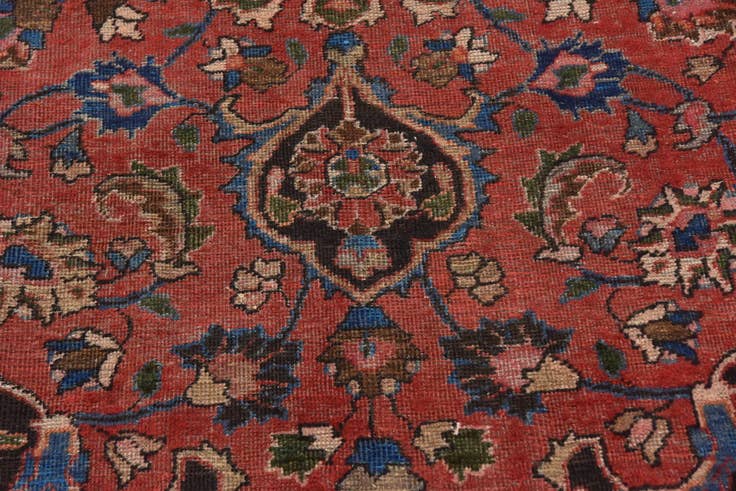 Detail image of 9' 10 x 13' Hand Knotted Mashad Persian Wool Rug