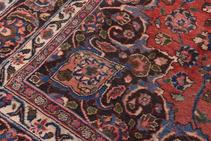 Detail image of 9' 10 x 13' Hand Knotted Mashad Persian Wool Rug