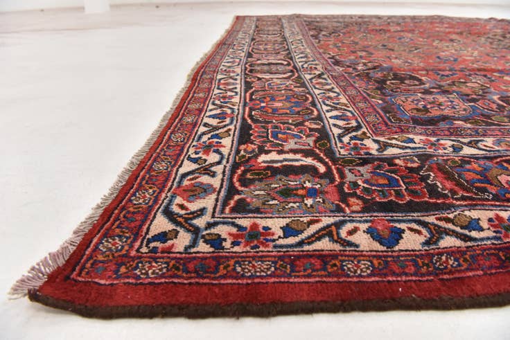 Detail image of 9' 10 x 13' Hand Knotted Mashad Persian Wool Rug
