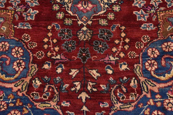 9' 6 x 12' 2 Hand Knotted Mashad Persian Wool Rug