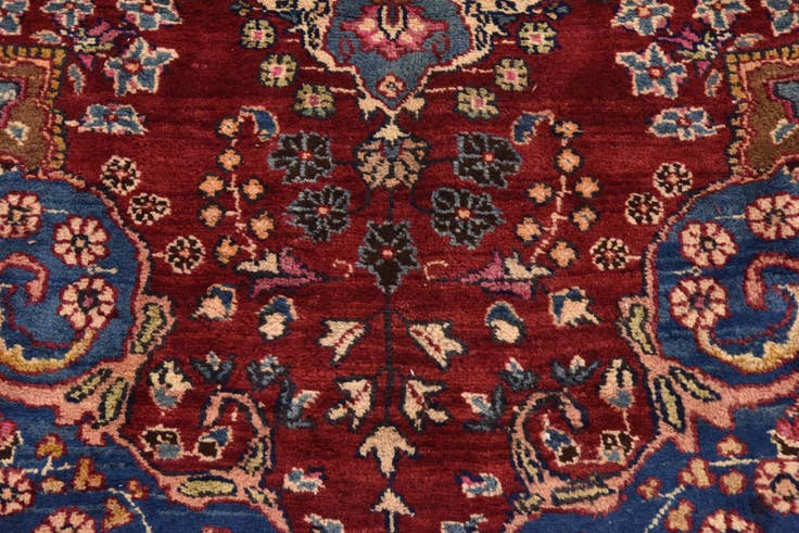Detail image of 9' 6 x 12' 2 Hand Knotted Mashad Persian Wool Rug