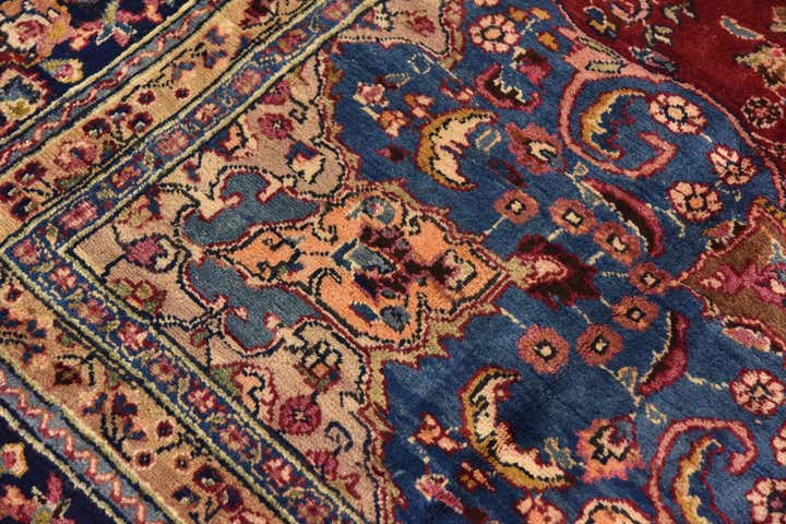 9' 6 x 12' 2 Hand Knotted Mashad Persian Wool Rug