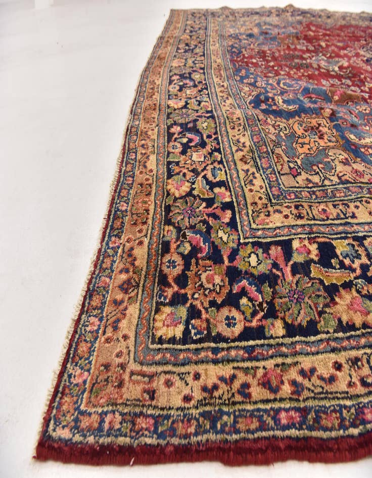 Detail image of 9' 6 x 12' 2  Hand Knotted Mashad Persian Wool Rug