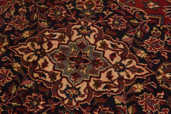 9' 9 x 12' 7 Hand Knotted Mashad Persian Wool Rug