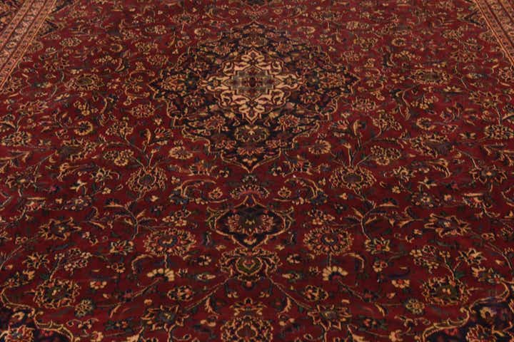 9' 9 x 12' 7 Hand Knotted Mashad Persian Wool Rug