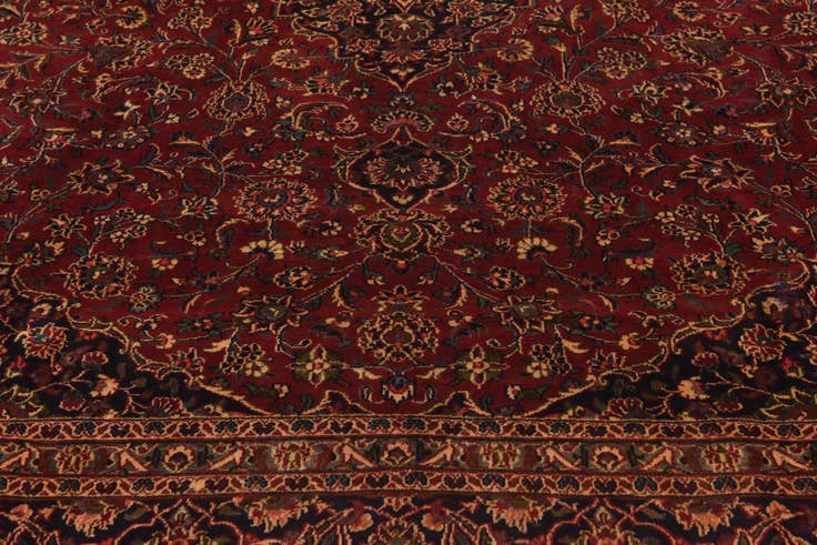 Detail image of 9' 9 x 12' 7 Hand Knotted Mashad Persian Wool Rug