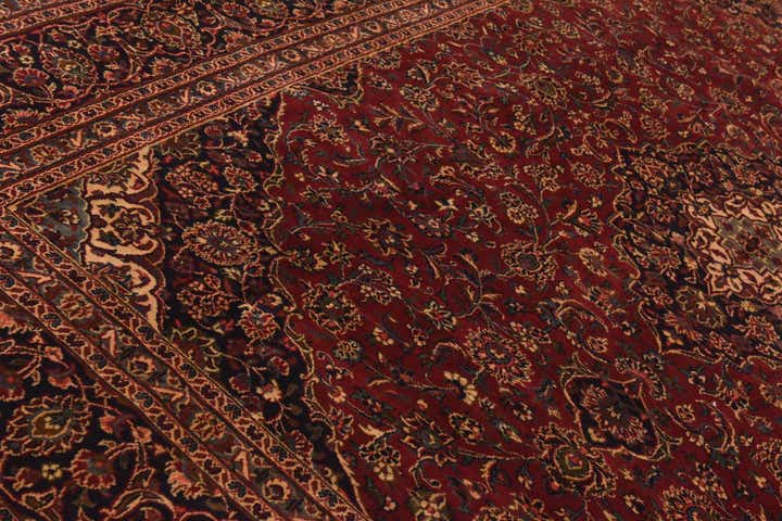9' 9 x 12' 7 Hand Knotted Mashad Persian Wool Rug