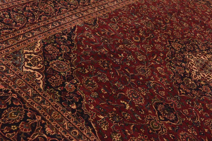 Detail image of 9' 9 x 12' 7 Hand Knotted Mashad Persian Wool Rug