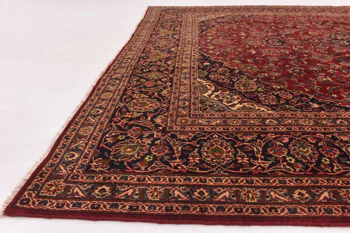9' 9 x 12' 7 Hand Knotted Mashad Persian Wool Rug