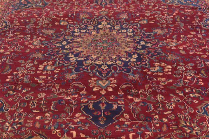 9' 8 x 12' 4 Hand Knotted Mashad Persian Wool Rug