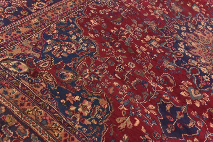 9' 8 x 12' 4 Hand Knotted Mashad Persian Wool Rug