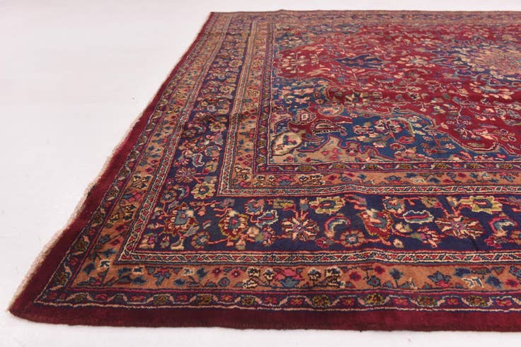 Detail image of 9' 8 x 12' 4 Hand Knotted Mashad Persian Wool Rug