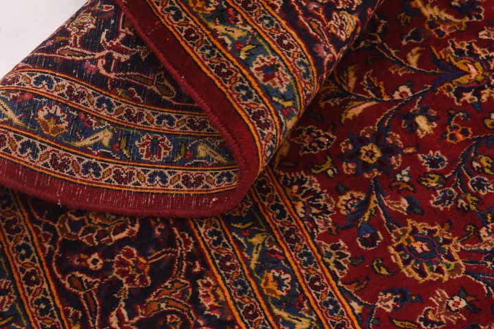 9' 8 x 12' 10 Hand Knotted Mashad Persian Wool Rug