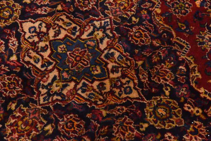 9' 8 x 12' 10 Hand Knotted Mashad Persian Wool Rug