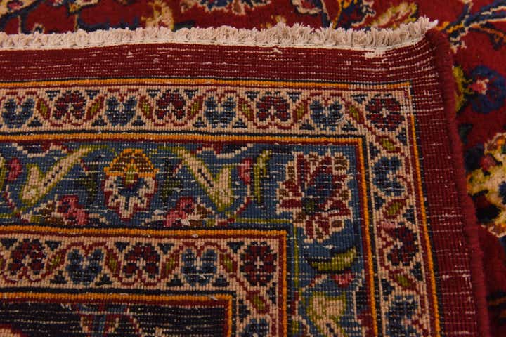 9' 8 x 12' 10 Hand Knotted Mashad Persian Wool Rug