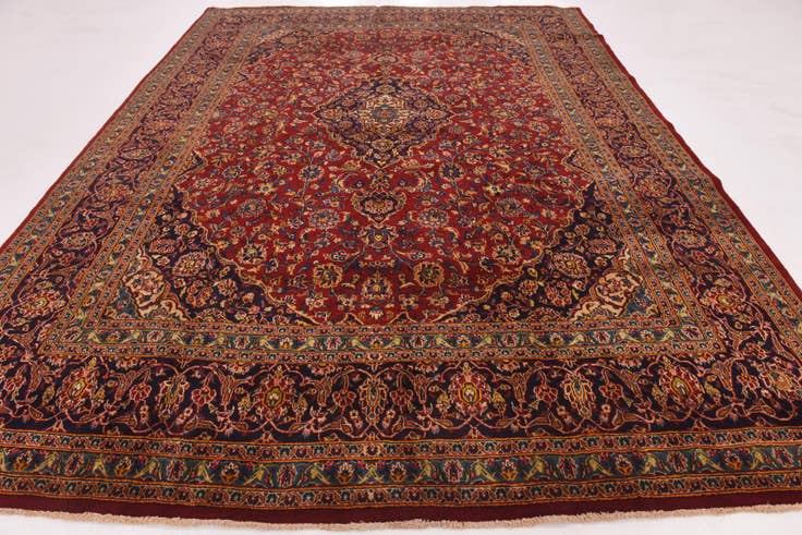 Detail image of 9' 8 x 12' 10 Hand Knotted Mashad Persian Wool Rug
