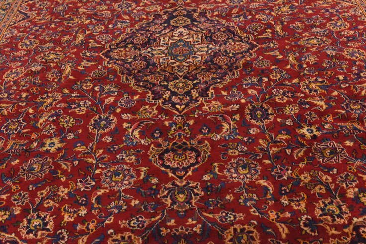 Detail image of 9' 8 x 12' 10 Hand Knotted Mashad Persian Wool Rug