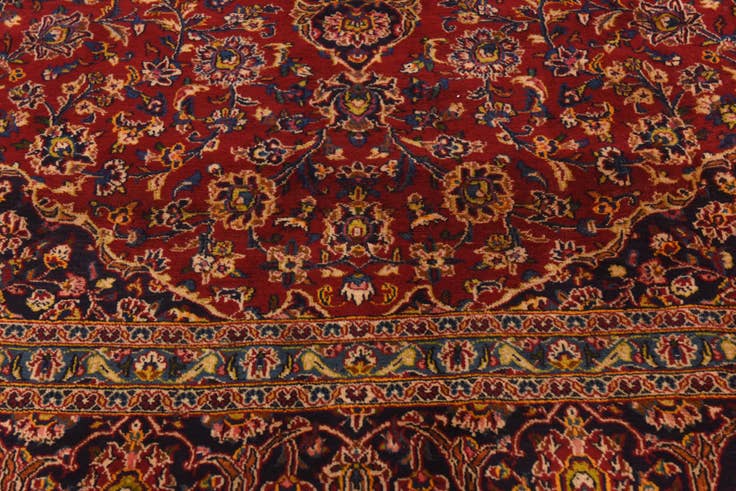 Detail image of 9' 8 x 12' 10 Hand Knotted Mashad Persian Wool Rug