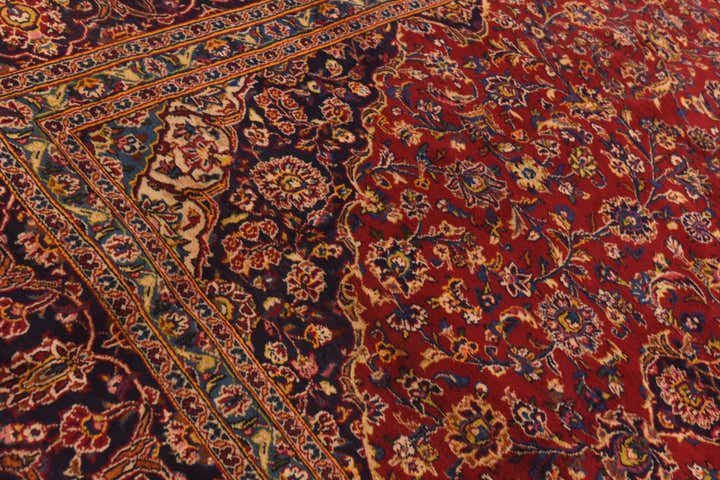 9' 8 x 12' 10 Hand Knotted Mashad Persian Wool Rug