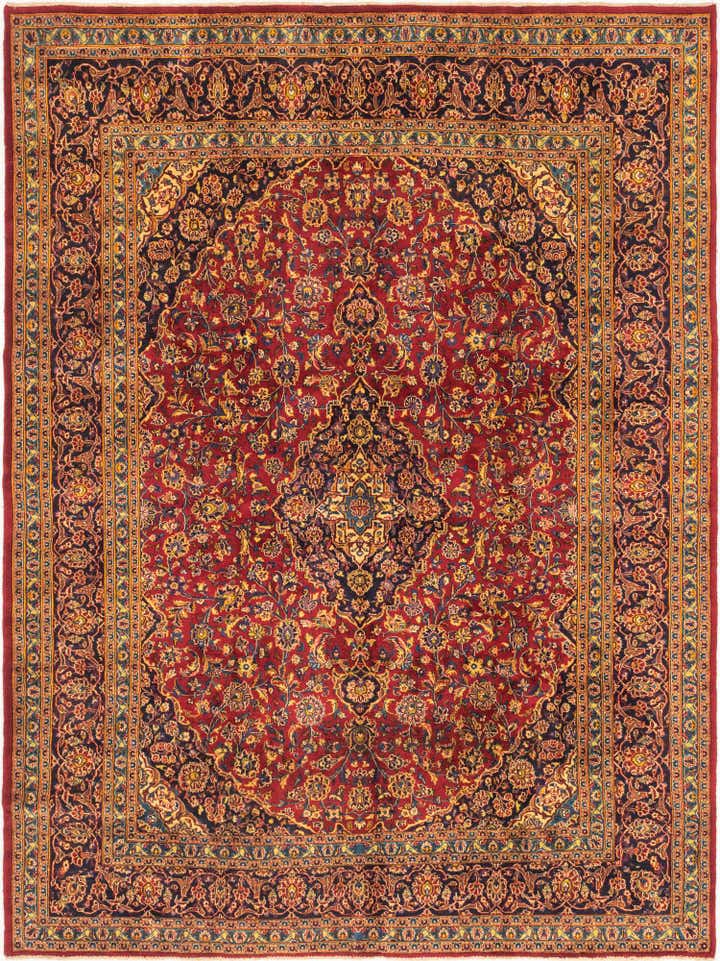 9' 8 x 12' 10 Hand Knotted Mashad Persian Wool Rug