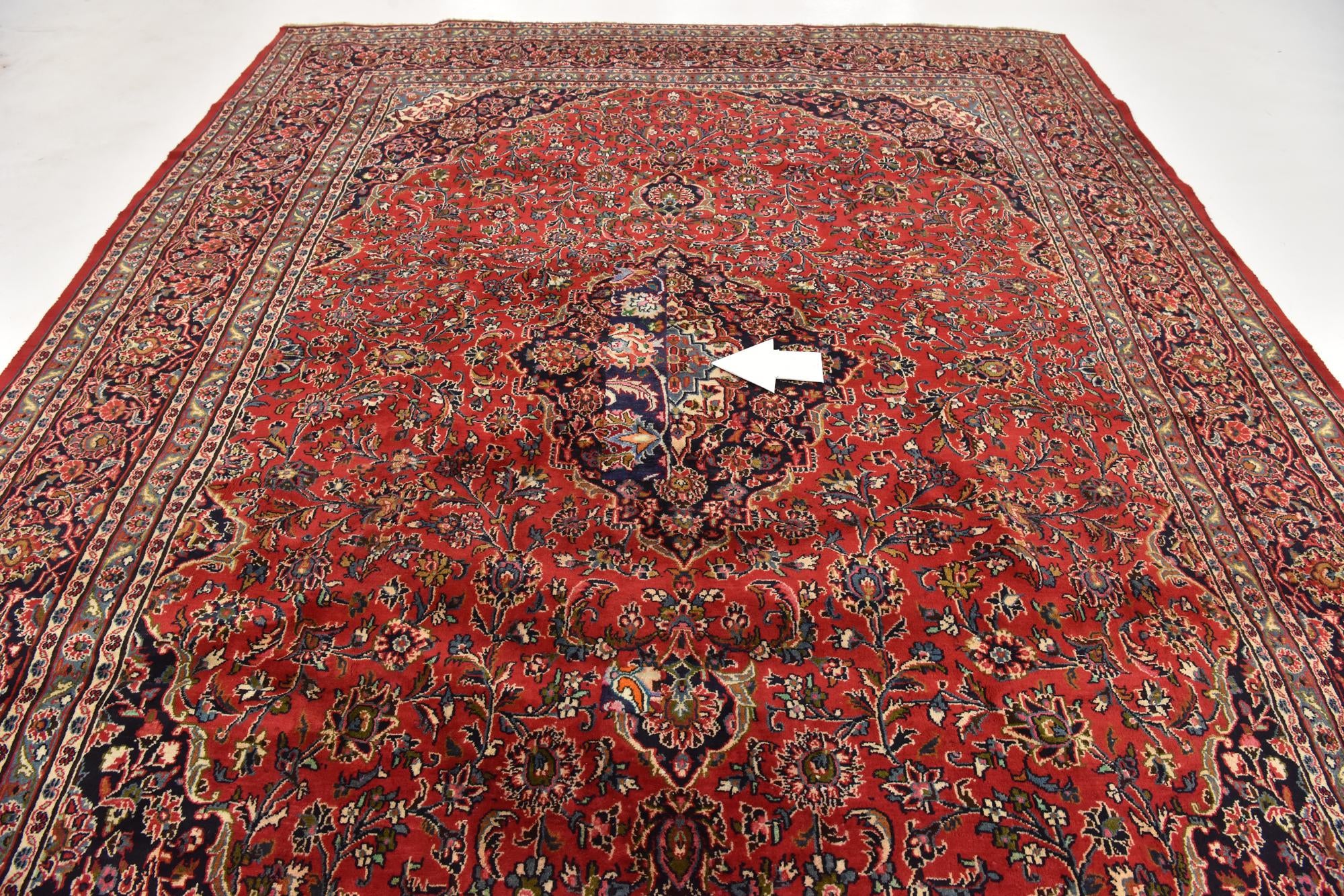 9' 8 x 13' Hand Knotted Mashad Persian Wool Rug
