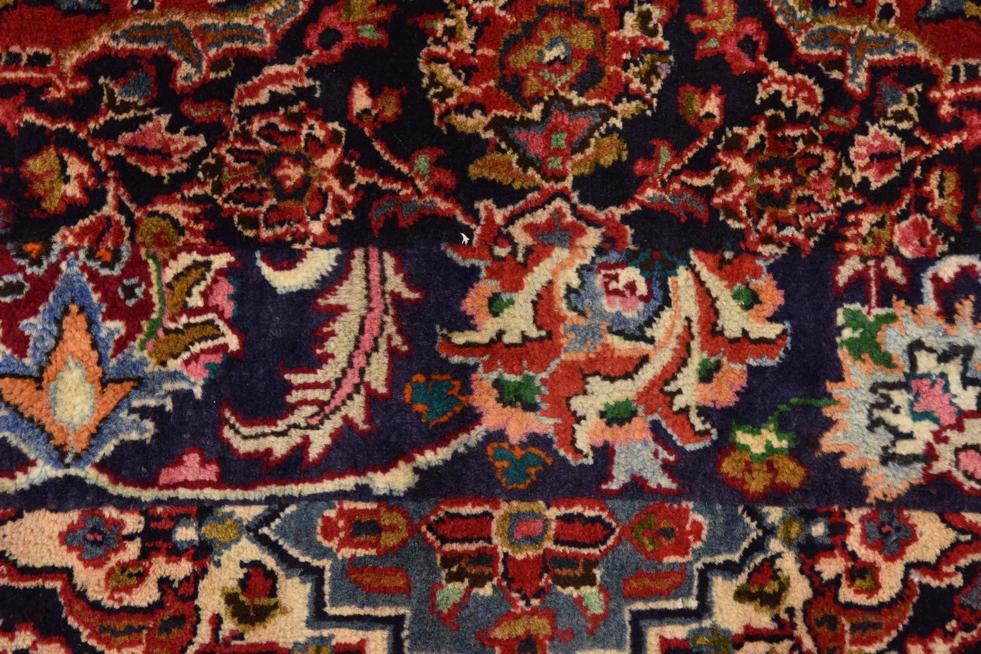 9' 8 x 13' Hand Knotted Mashad Persian Wool Rug