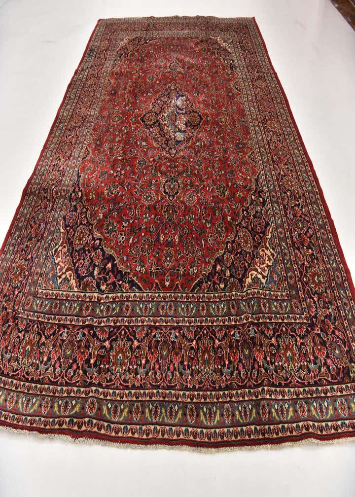 9' 8 x 13' Hand Knotted Mashad Persian Wool Rug