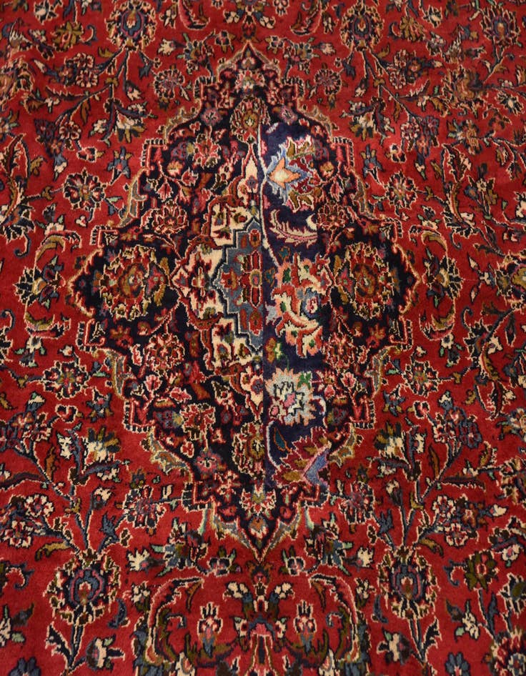 Detail image of 9' 8 x 13' Hand Knotted Mashad Persian Wool Rug