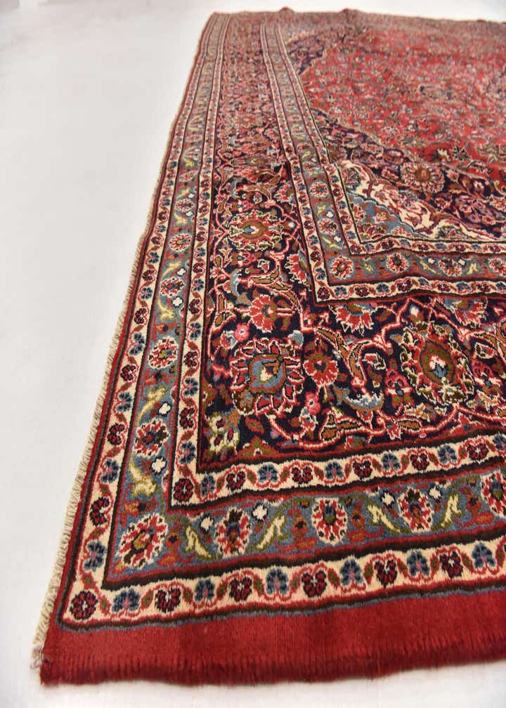 9' 8 x 13' Hand Knotted Mashad Persian Wool Rug