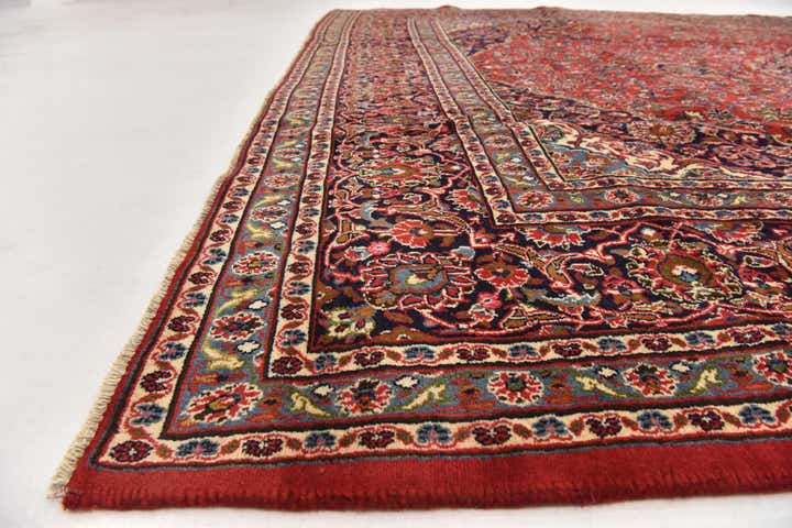 9' 8 x 13' Hand Knotted Mashad Persian Wool Rug
