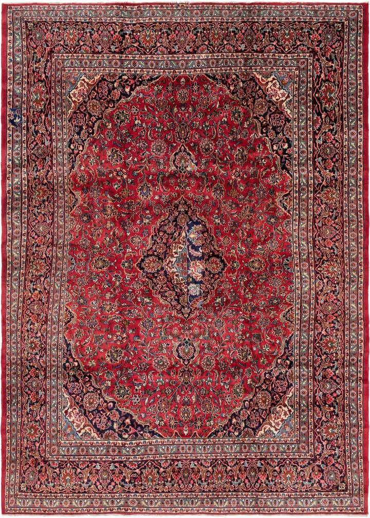 9' 8 x 13' Hand Knotted Mashad Persian Wool Rug