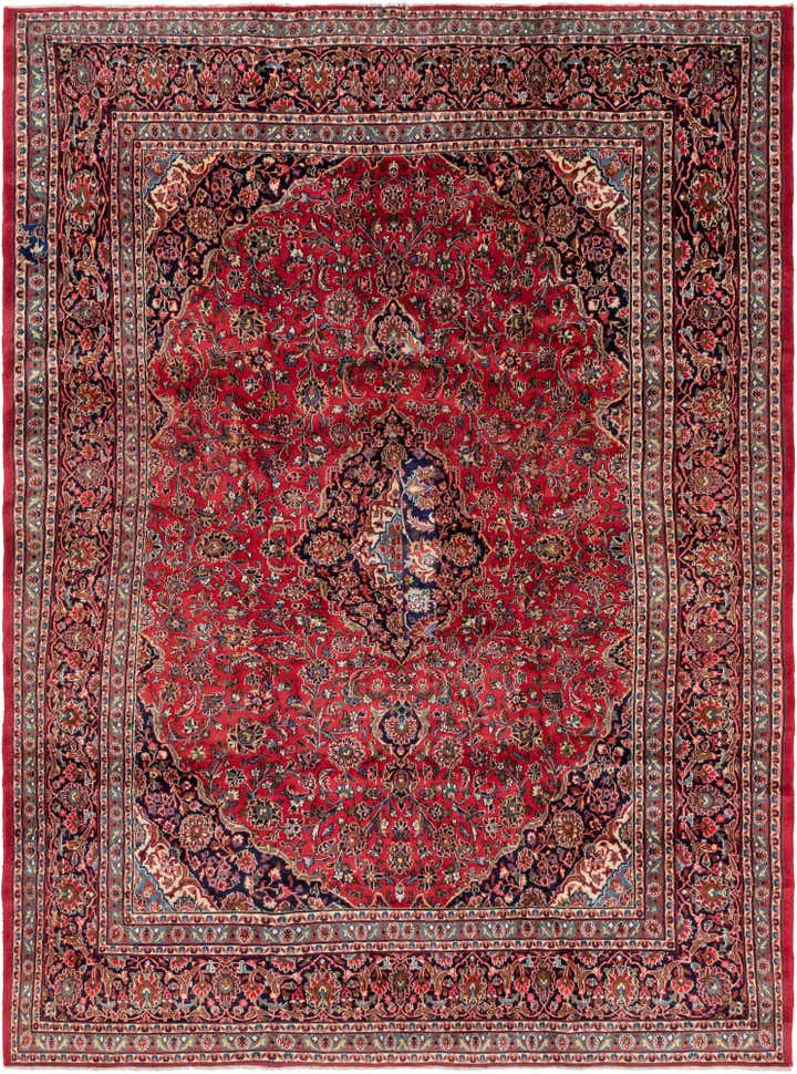 9' 8 x 13' Hand Knotted Mashad Persian Wool Rug
