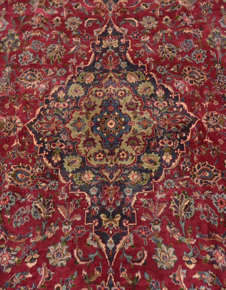 Detail image of 10' x 12' 9  Hand Knotted Mashad Persian Wool Rug