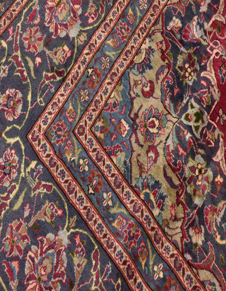 Detail image of 10' x 12' 9  Hand Knotted Mashad Persian Wool Rug