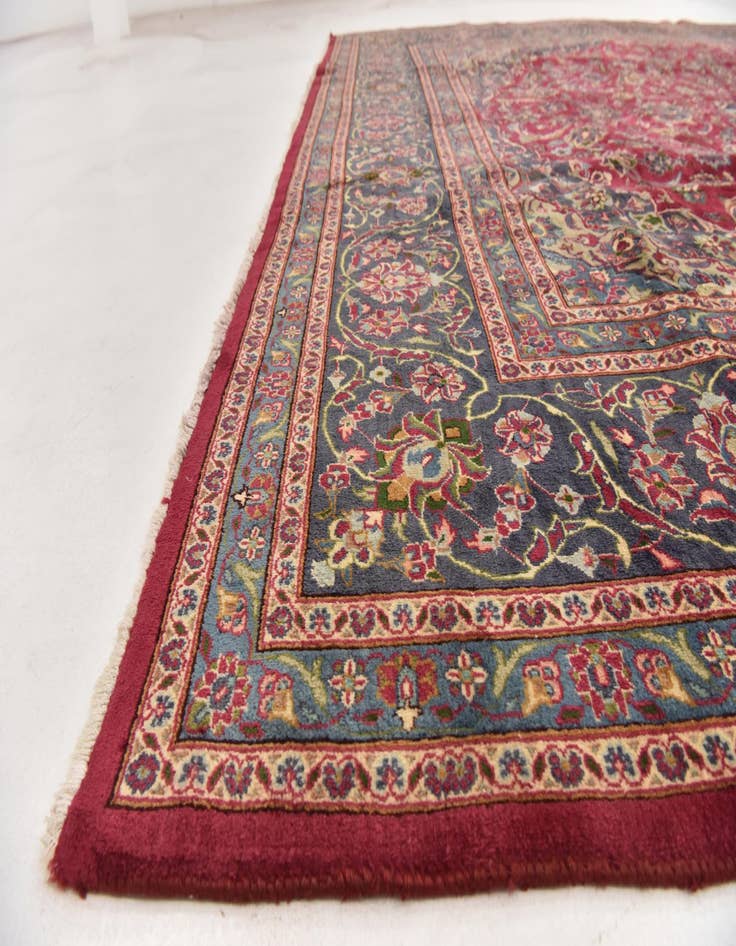 Detail image of 10' x 12' 9  Hand Knotted Mashad Persian Wool Rug