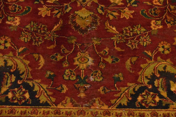 Detail image of 9' 10 x 12' 9 Hand Knotted Mashad Persian Wool Rug