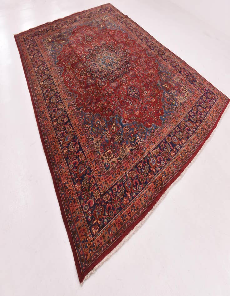 Detail image of 9' 8 x 12' 9 Hand Knotted Mashad Persian Wool Rug