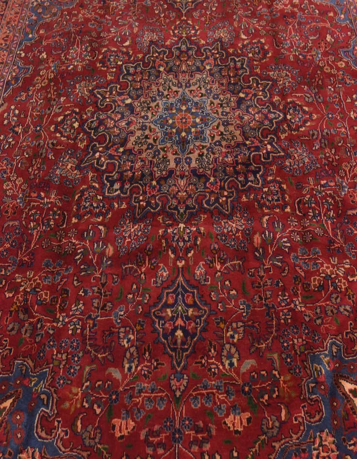 Detail image of 9' 8 x 12' 9 Hand Knotted Mashad Persian Wool Rug