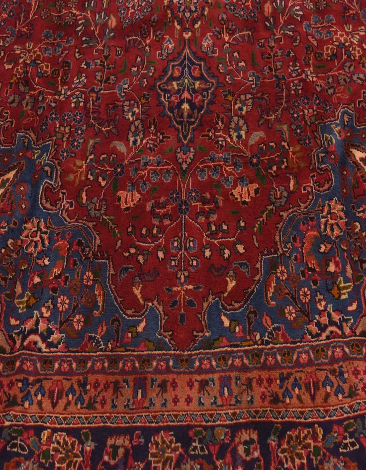 Detail image of 9' 8 x 12' 9 Hand Knotted Mashad Persian Wool Rug