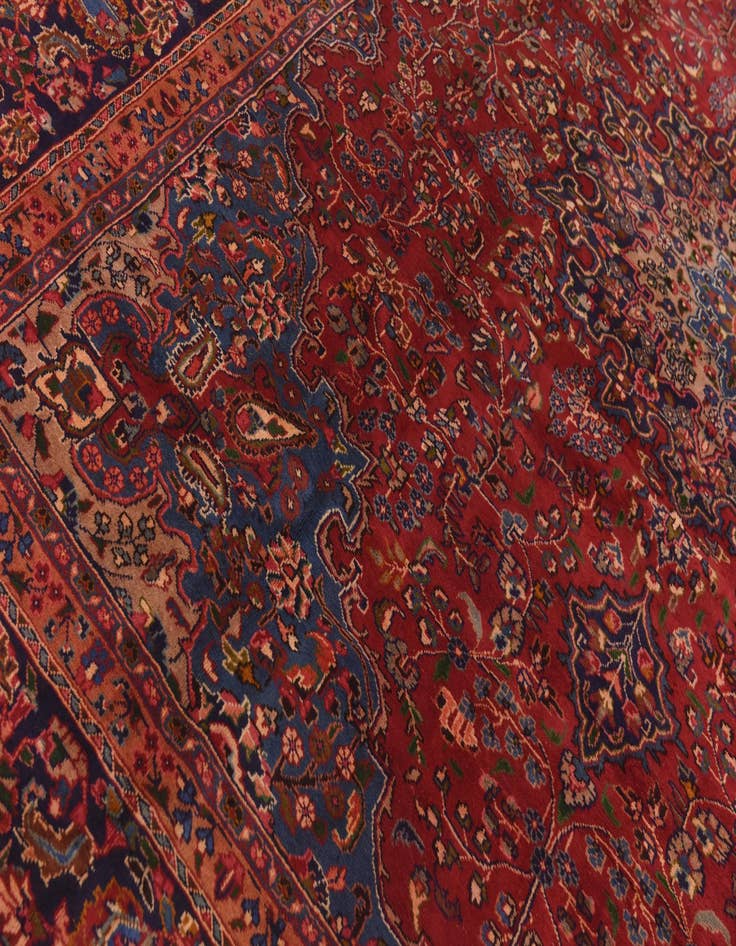 Detail image of 9' 8 x 12' 9 Hand Knotted Mashad Persian Wool Rug