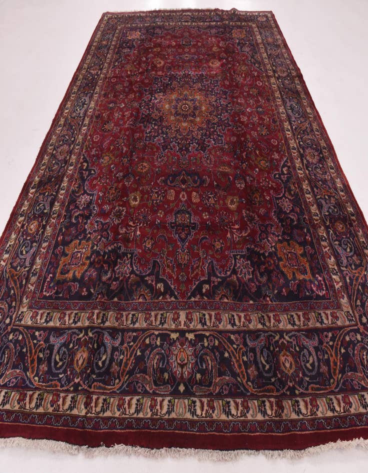 Detail image of 10' x 12' 10 Hand Knotted Mashad Persian Wool Rug