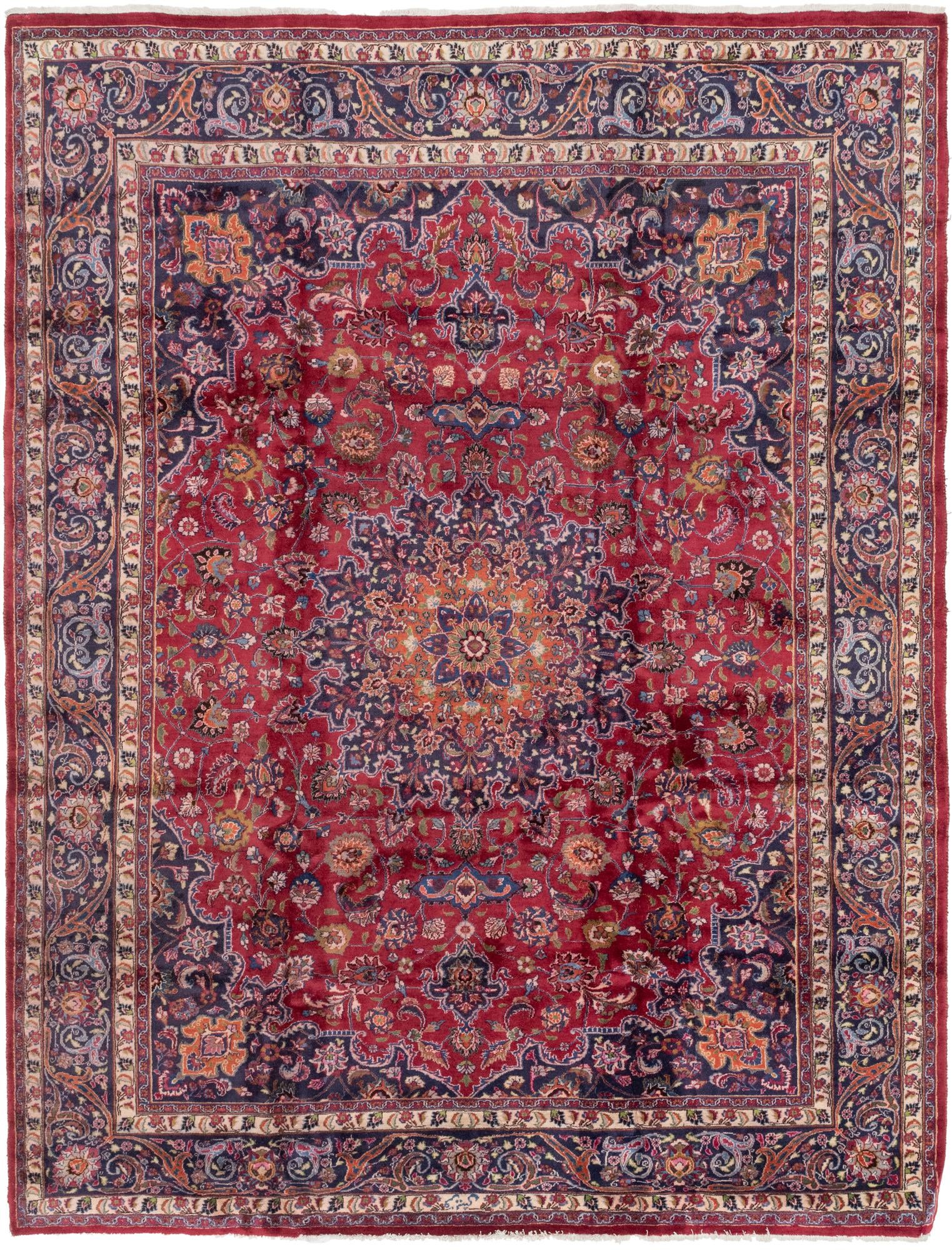 10' x 12' 10 Hand Knotted Mashad Persian Wool Rug