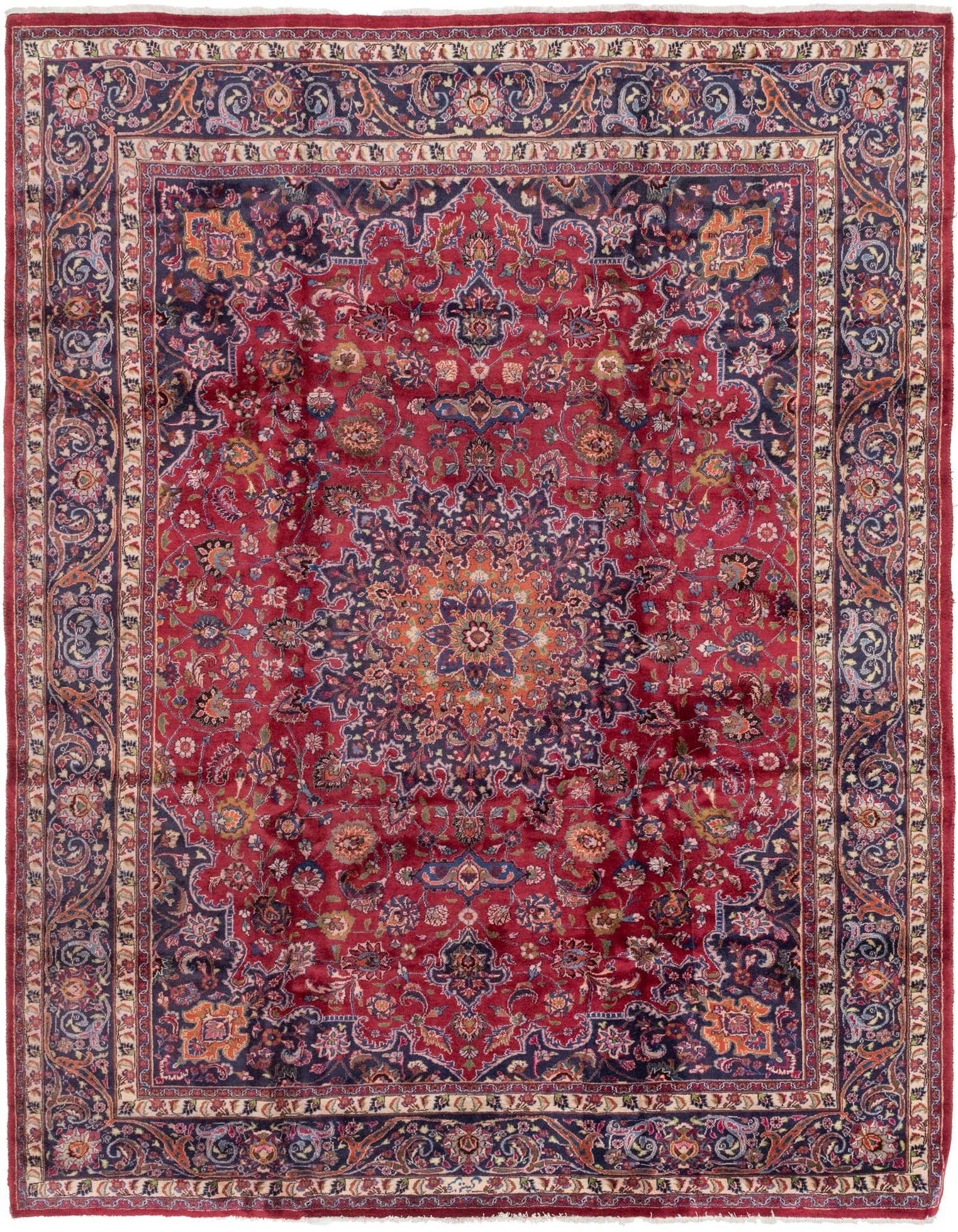 10' x 12' 10 Hand Knotted Mashad Persian Wool Rug