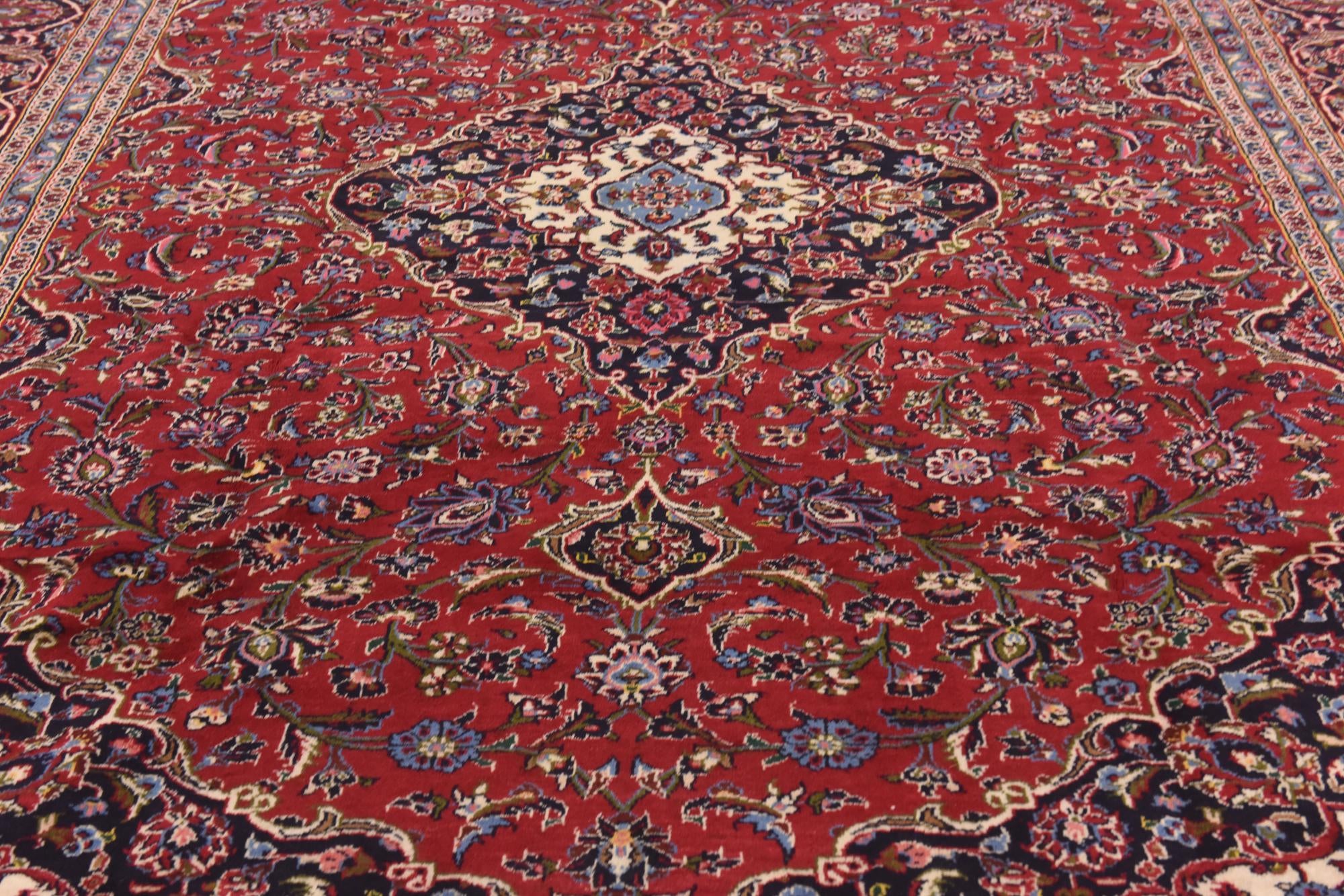 9' 8 x 13' 5 Hand Knotted Mashad Persian Wool Rug