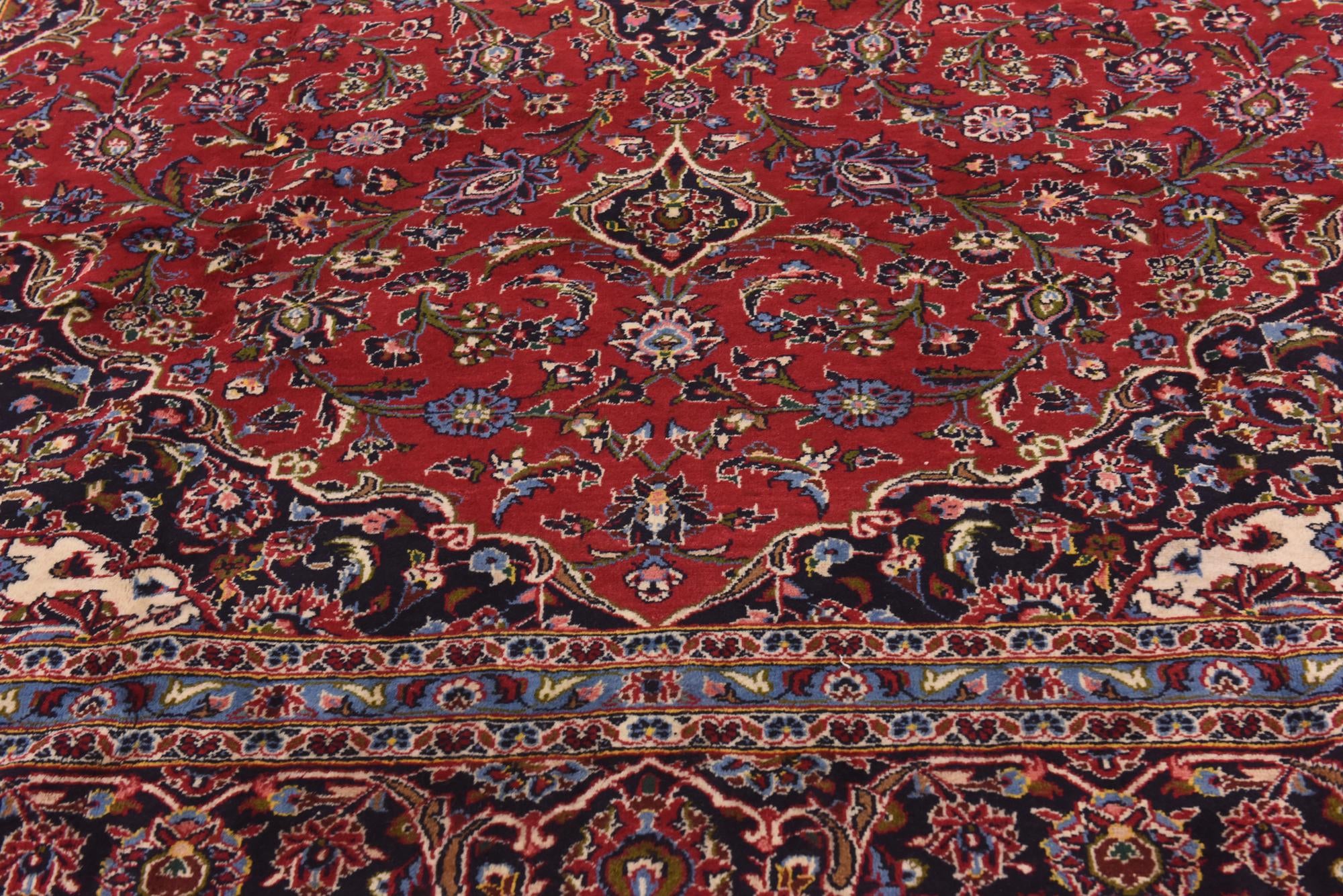 9' 8 x 13' 5 Hand Knotted Mashad Persian Wool Rug