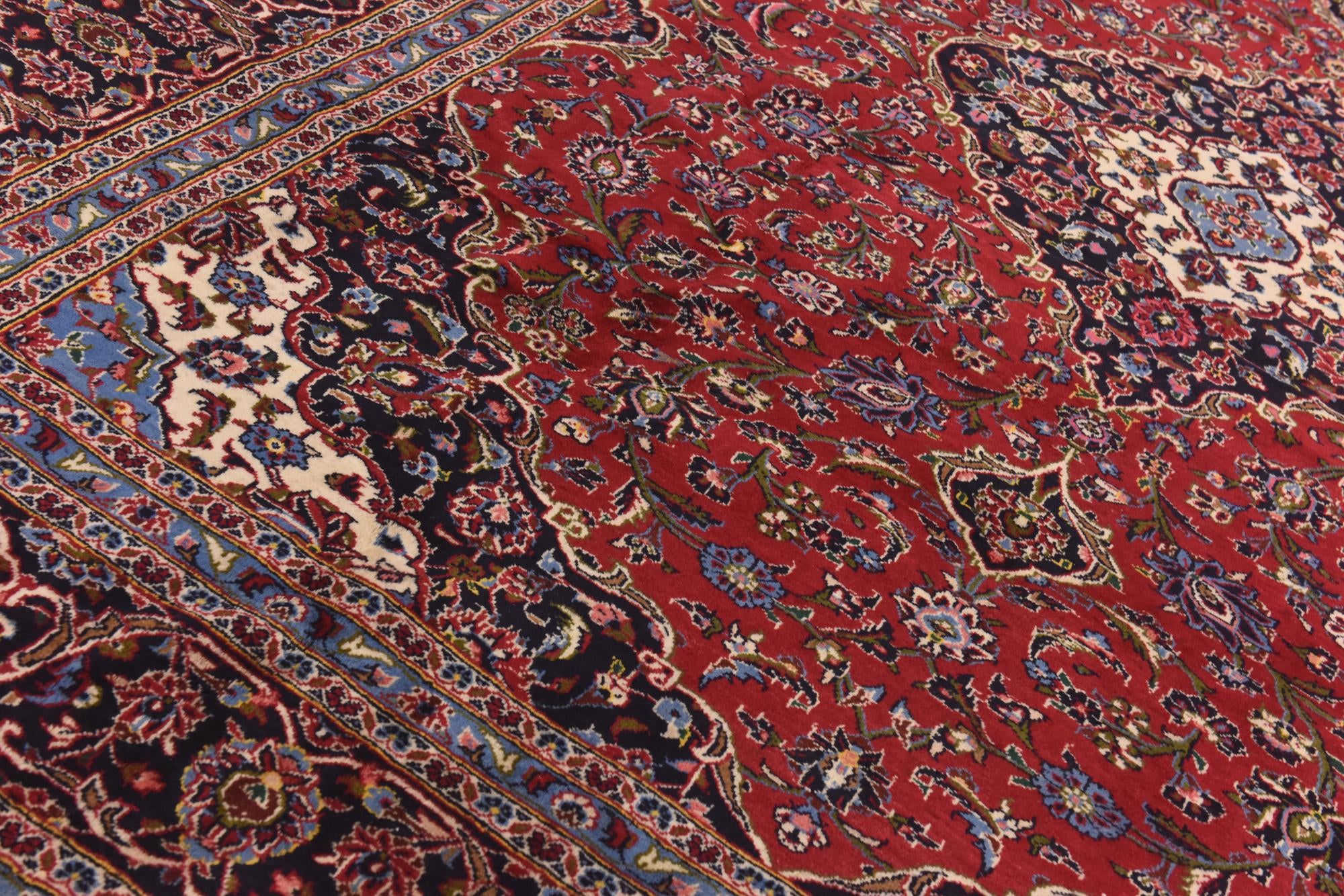 9' 8 x 13' 5 Hand Knotted Mashad Persian Wool Rug